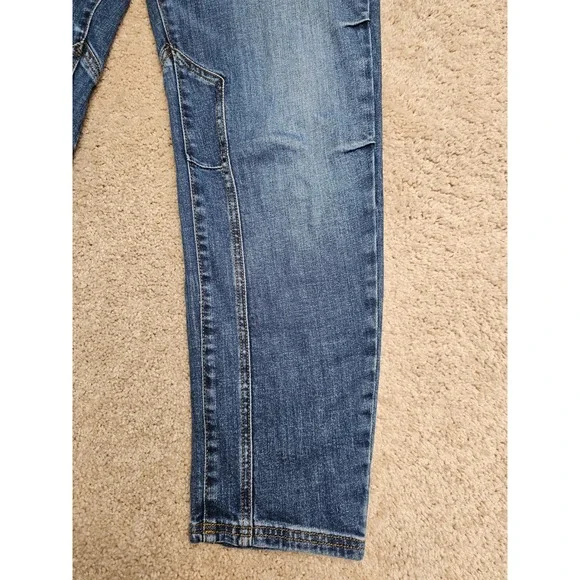 Pilcro the Wanderer High Rise Straight Utility Patch Pocket Jeans Blue 27 - Picture 3 of 9